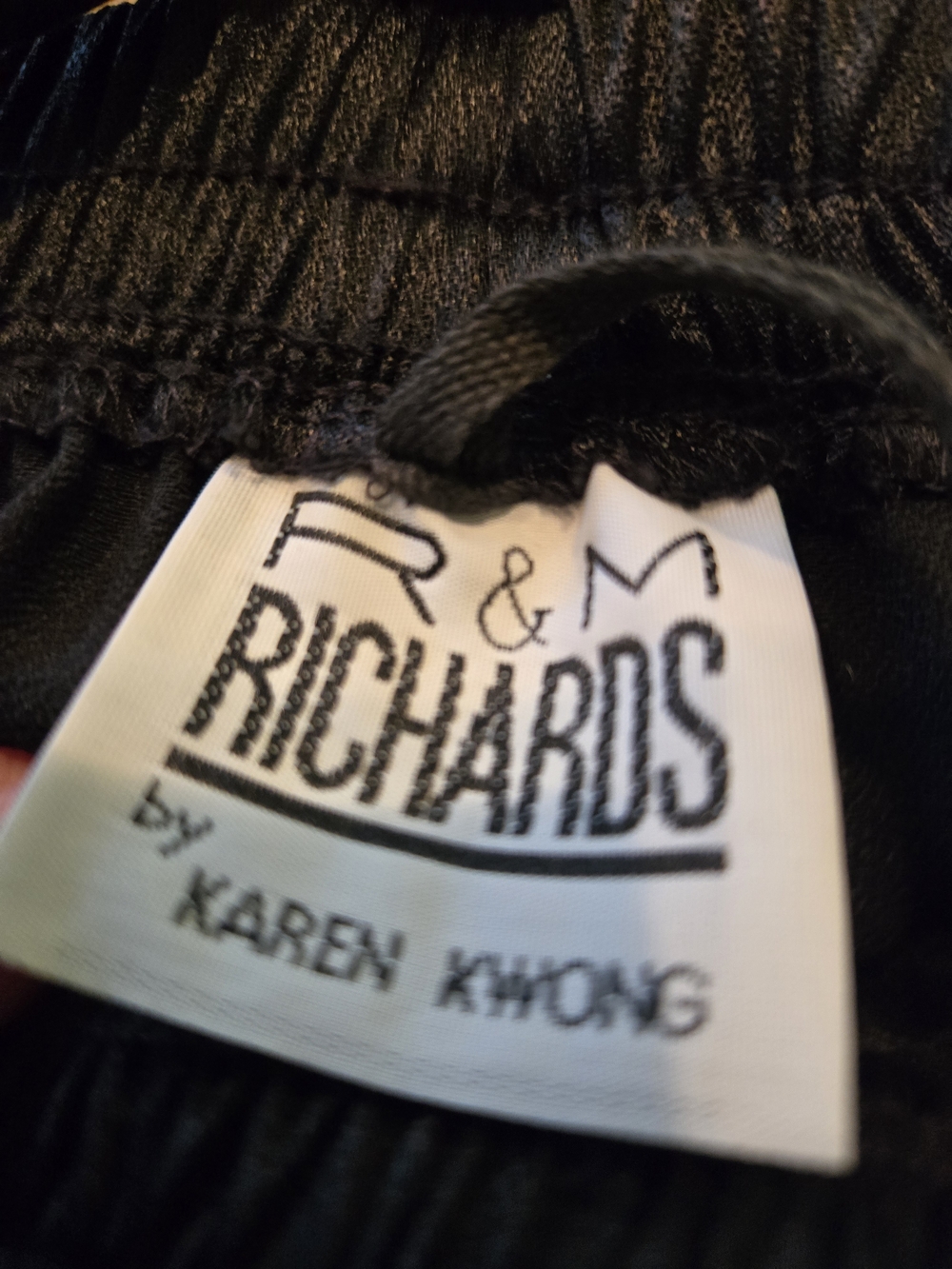 R&M Richards Black Label Velvet Button Down Top With Satin Pants. Dressy Attire